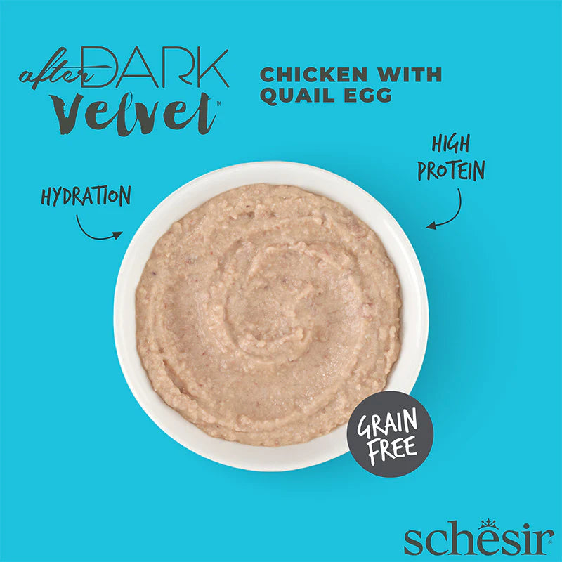 Schesir After Dark Velvet Mousse Wet Food with Chicken and Quail Egg for Adult Cats 80 gr