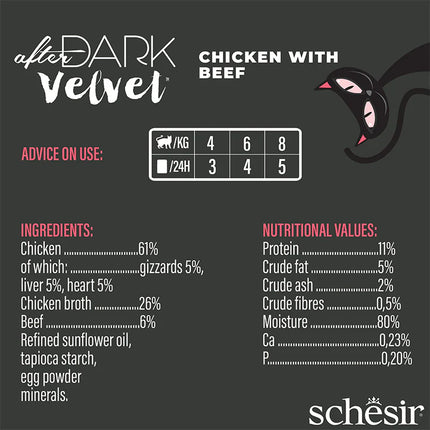 Schesir After Dark Mousse with Chicken and Beef for Adult Cats 80 gr
