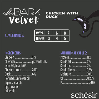 Schesir After Dark Velvet Mousse Wet Food with Chicken and Duck for Adult Cats 80 gr