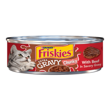 Purina Friskies Extra Gravy Chunky With Beef In Savory Gravy 156 gr