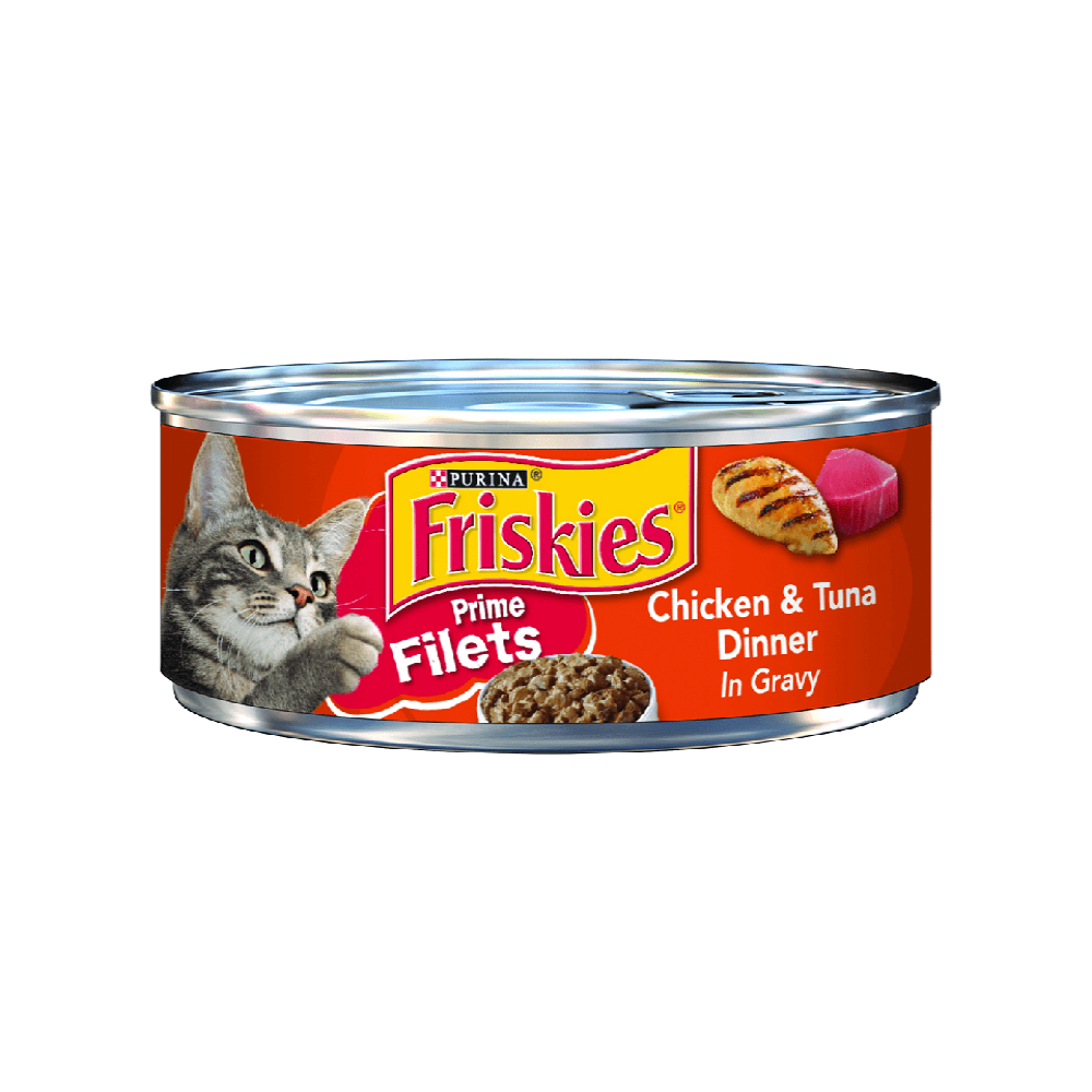 Purina Friskies Prime Filets Chicken And Tuna Dinner in Gravy 156gm