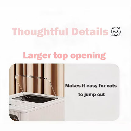 Large Cat Litter Box with Scoop Covered Litter Box with Lid Gray 48x36x36cm