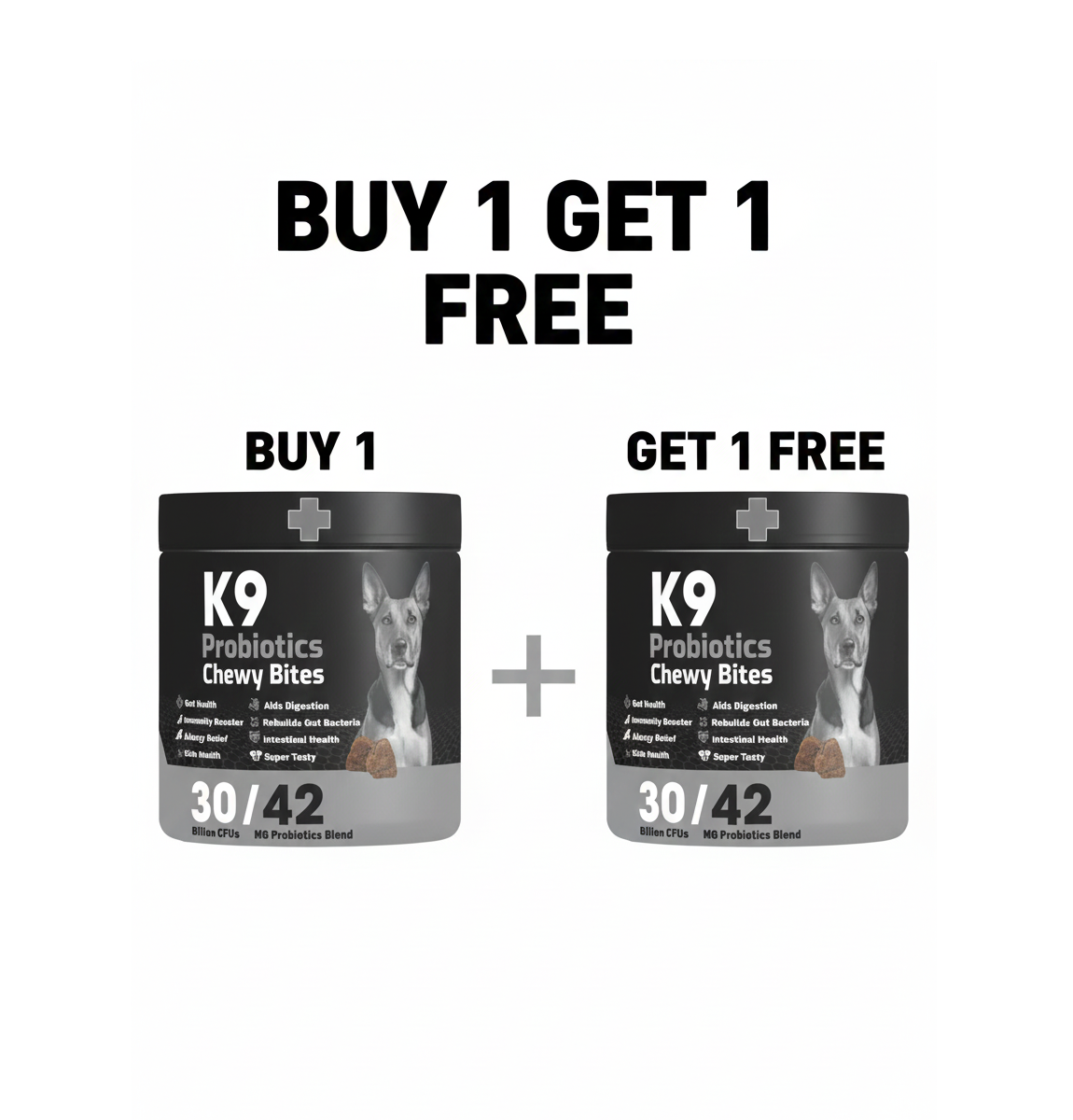 K9 Supplement Probiotecs chewy bites For Dogs 90 Pcs buy One Get One Free