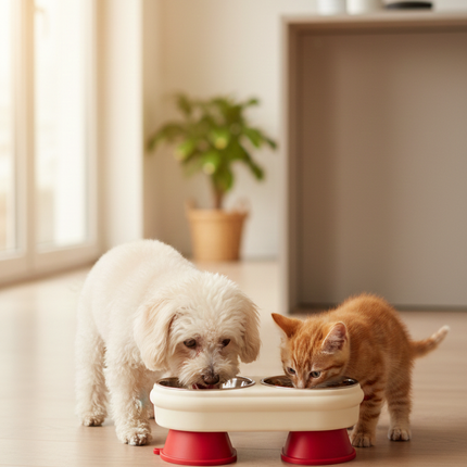 Youruiya Pet Anti Tip Stainless Steel Tableware Cute Edition