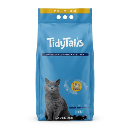 TidyTails Premium Clumping Cat Litter Lavender 16L
