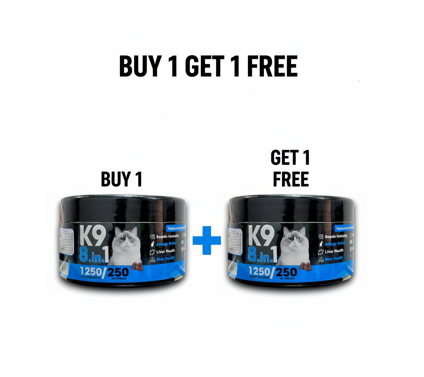 K9 Supplement For Cats multifunctional 8 in 1 60 Pcs buy One Get One Free