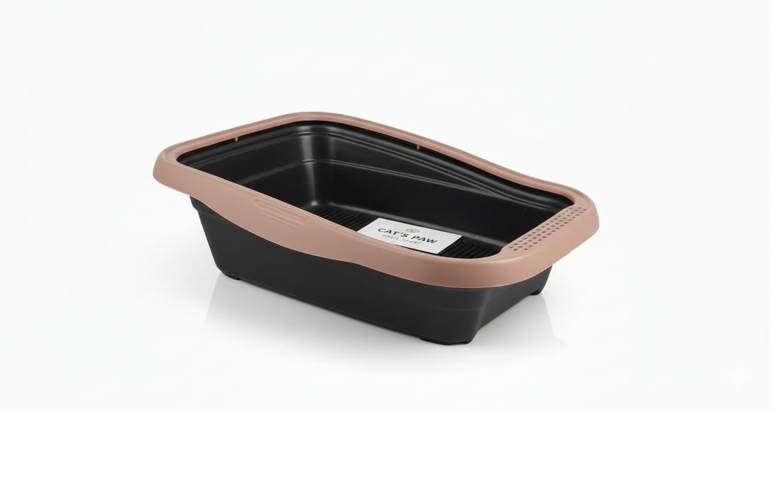 MPS Cat Litter Tray with Rim Black And Brown