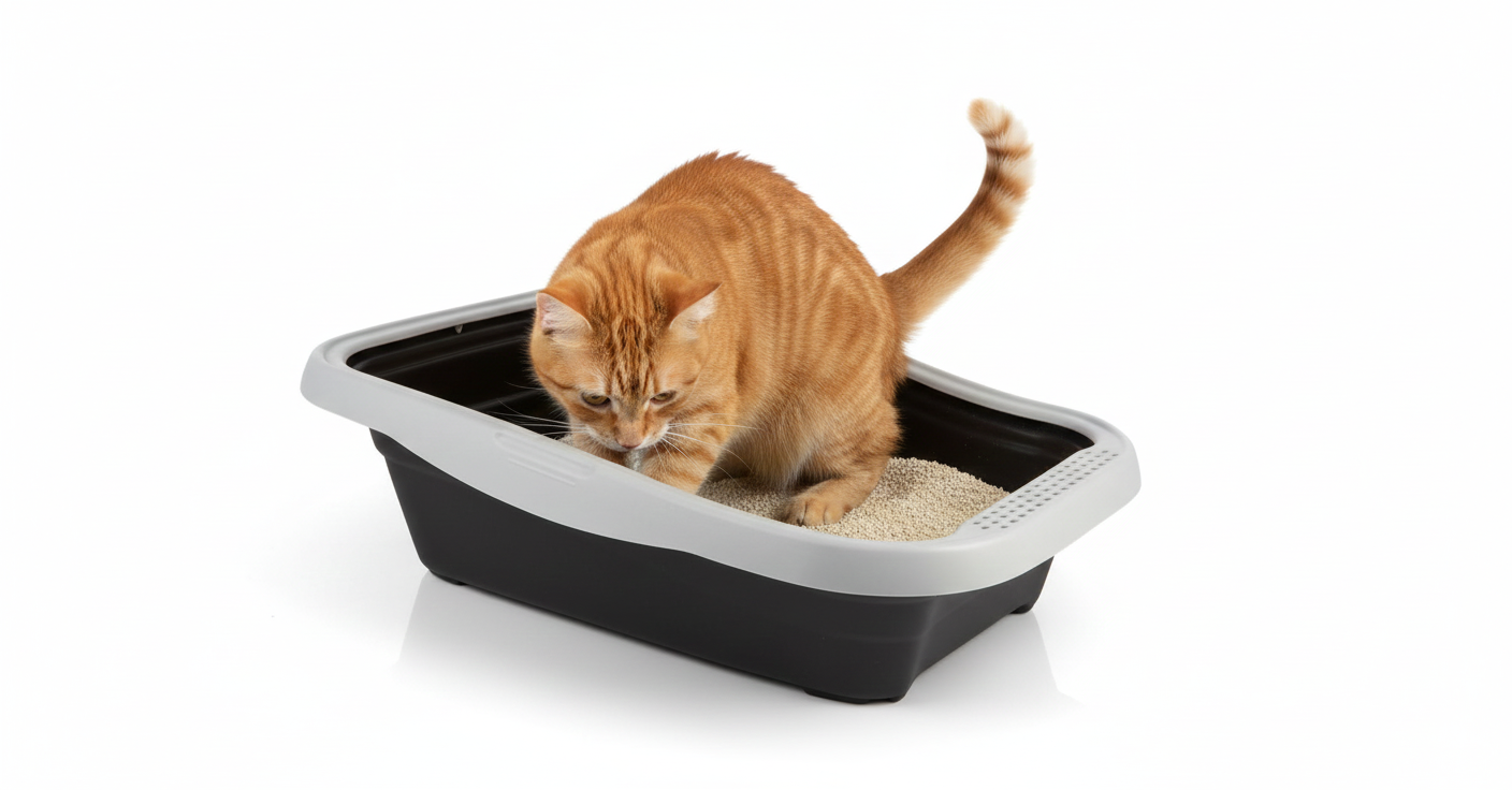 MPS Cat Litter Tray with Rim Black And Gray