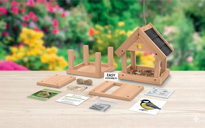 Crelando wooden hanging bird feeder diy