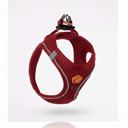 Pawstar Medium Red Air Mesh Dog Harness Neck 32-34cm And Waist 44-48cm