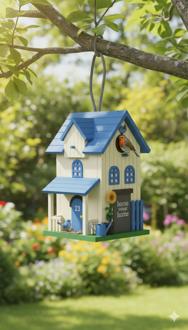 Zoofari Wooden Bird Feeder Hanging on the Window