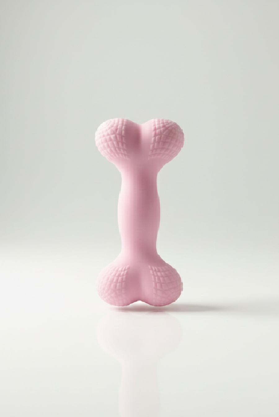 Premium Silicone Dog Chew Toy Bone Shape Pink