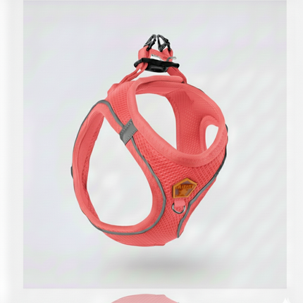 Pawstar Medium Light Red Air Mesh Dog Harness Neck 32-34cm And Waist 44-48cm