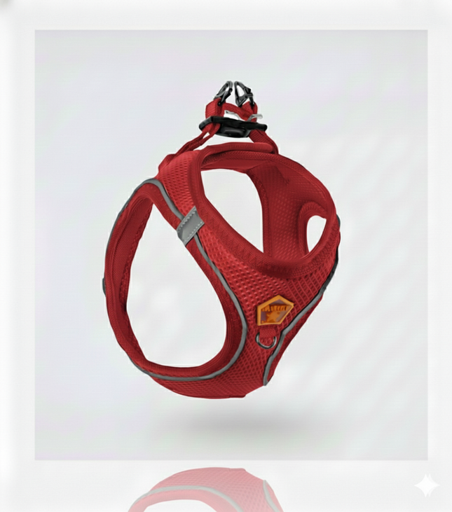 Pawstar 3XS Red Air Mesh Dog Harness Neck 20-24cm And Waist 24 - 28 cm
