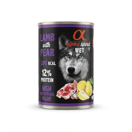 Alpha Spirit Wet Dog Food  Lamb with Pear High Nutritional Value 400g
