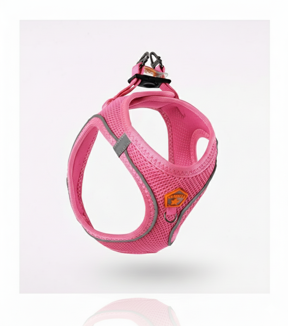 Pawstar 3XS Pink Air Mesh Dog Harness Neck 20-24cm And Waist 24 - 28 cm