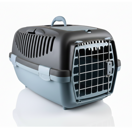 Stefanplast Gulliver 2 Black & Light Green Carrier Crate 55x36x35cm for Pets Up to 8kg 1 pcs