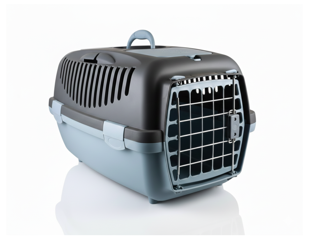 Stefanplast Gulliver 2 Black &amp; Light Green Carrier Crate 55x36x35cm for Pets Up to 8kg 1 pcs