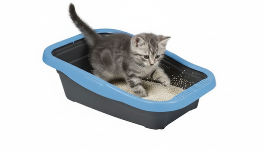 MPS2 Nella Black And Blue Cat Litter Tray with Rim 58x37.5x18cm