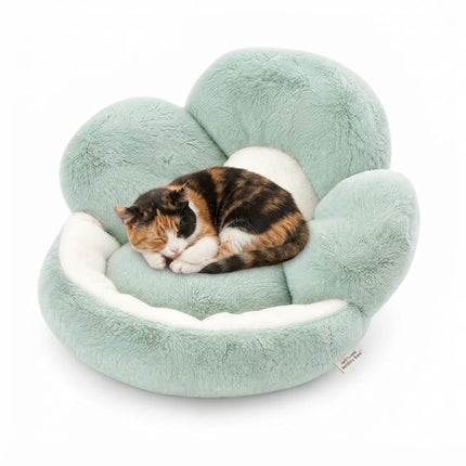 Cute Flower Plush Pet Bed Mint Green 50x50cm