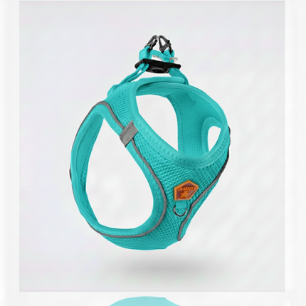 Pawstar Medium Turquoise Air Mesh Dog Harness Neck 32-34cm And Waist 44-48cm