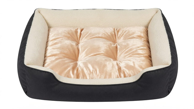 Dog Moda Premium Leatherette And Plush Dog Rectangular Cushion Mat Brown 95 × 75 cm