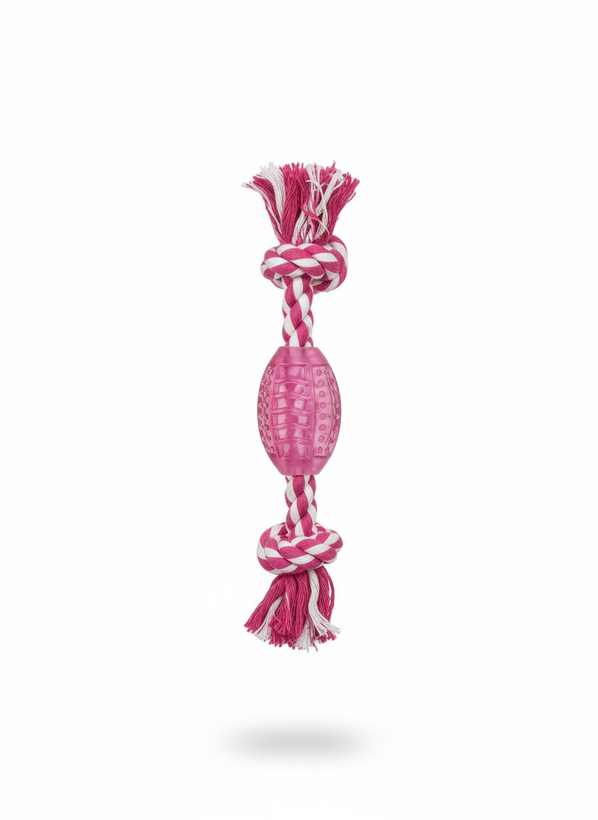 Zoofari Pet Toy Rope Wth Rope Pink