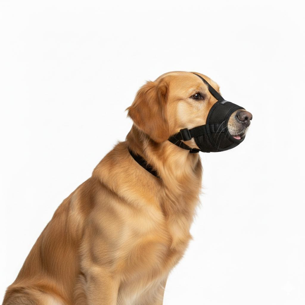 Nunbell Adjustable Dog Muzzle Size 3 Neck 16 to 35 Cm Front Mouth 14 Cm Back Mouth 20Cm