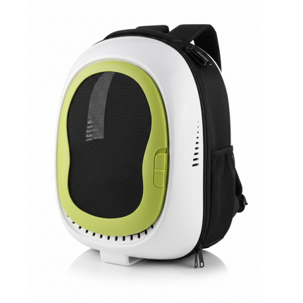 Nunbell Yabe Pet Green & White Trasparent Carrier Bag 35x30x45cm 1 pcs