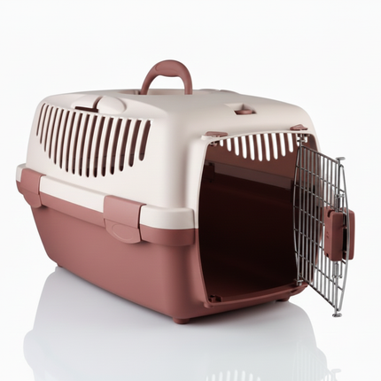 Stefanplast Gulliver 1 Light Pink & Red Carrier Crate 48x32x31cm for Pets 5-6kg 1 pcs