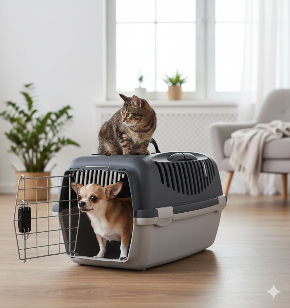 Stefanplast Gray Pet Carrier Crate with Metal Door 48x32x31cm 1 pcs