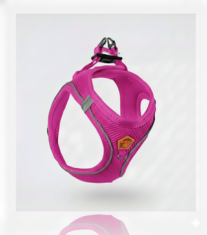 Pawstar Medium Fuchsia Air Mesh Dog Harness Neck 32-34cm And Waist 44-48cm