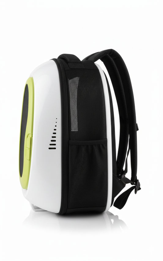 Nunbell Yabe Pet Green & White Trasparent Carrier Bag 35x30x45cm 1 pcs