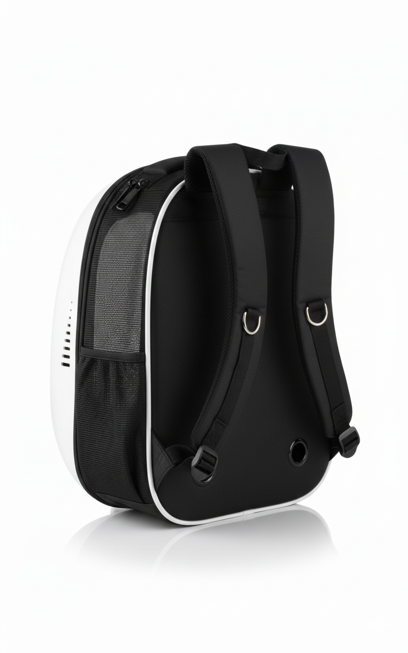 Nunbell Yabe Pet Green &amp; White Trasparent Carrier Bag 35x30x45cm 1 pcs