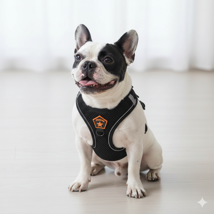 Pawstar Medium Black Air Mesh Dog Harness Neck 32-34cm &amp; Waist 44-48cm