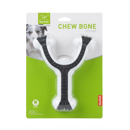 Nunbell Chew Bone Power Dog Toy Dental Cleaning Y Shaped Chewer Black