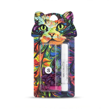 Soft Cat Nail Caps Silicone Claw Covers with Adhesive Glue Size S Weight 2.5 to 4.5 Kg Purple