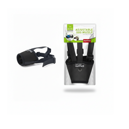 Nunbell Adjustable Dog Muzzle Size 3 Neck 16 to 35 Cm Front Mouth 14 Cm Back Mouth 20Cm