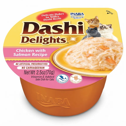 Inaba Dashi Delights Cat Side Dish Chicken and Salmon Recipe 70g