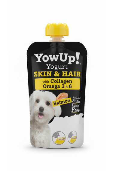 YowUp Yogurt Pouch for Dogs -Skin &amp; Coat with Collagen + Omega 3 &amp; 6 Salmon Flavor 115g
