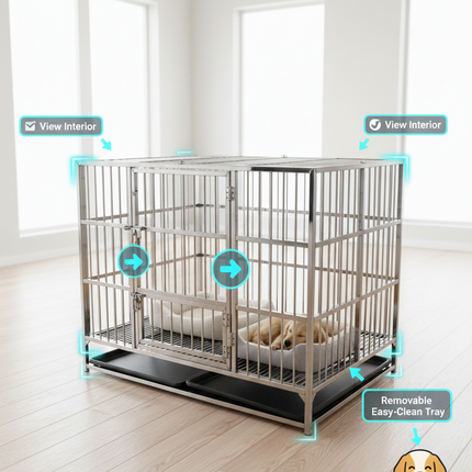 Pet Cage Stainless Steel  125 cm Durable & Rust-Resistant