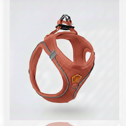 Pawstar Medium Terrcotta Air Mesh Dog Harness Neck 32-34cm And Waist 44-48cm
