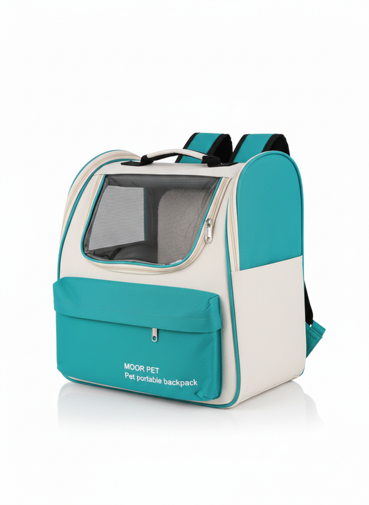 Moorpet Turquoise & White Pet Carrier Bag 35x30x40cm 1 pcs