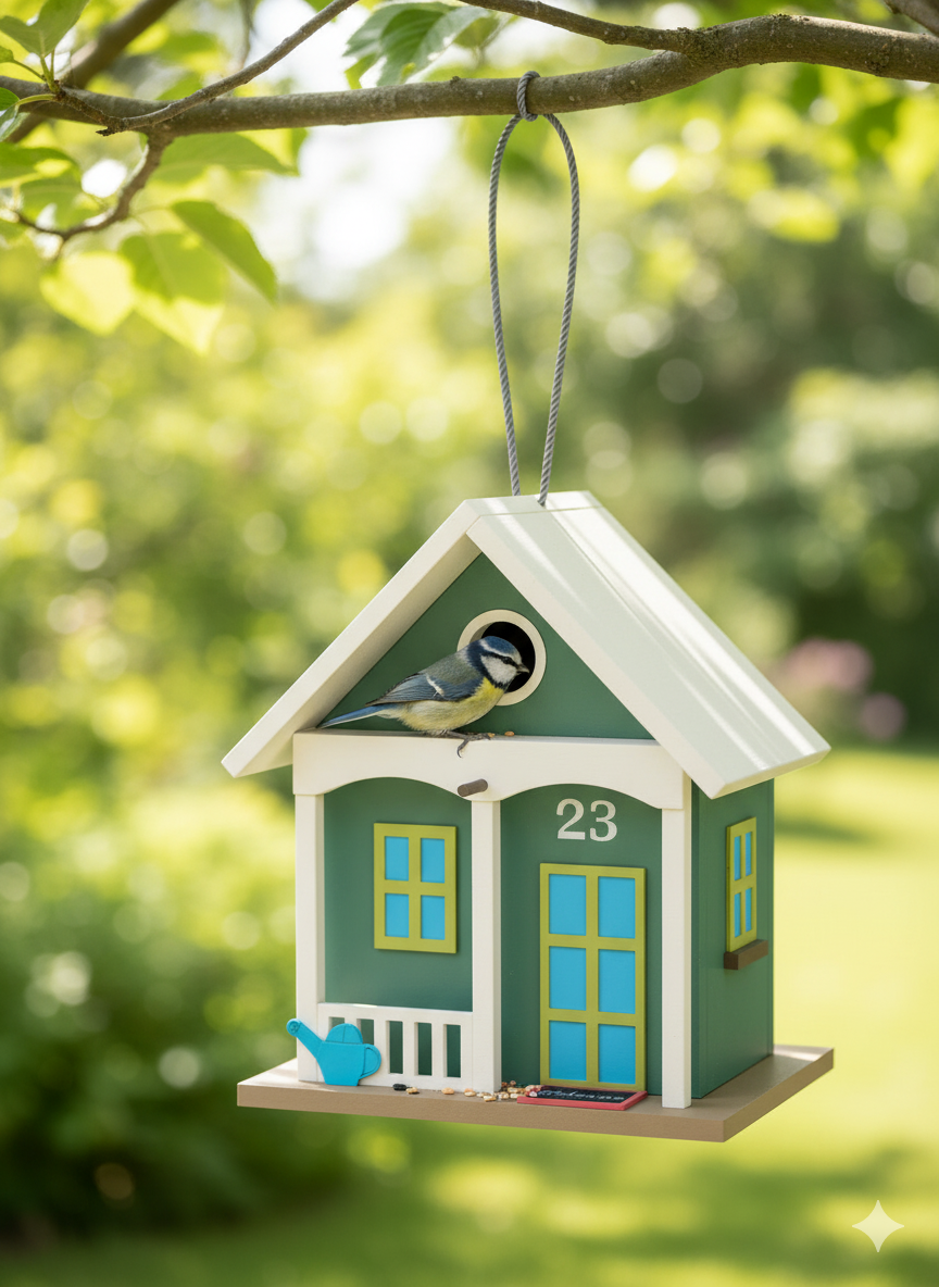 Zoofari wooden bird feeder hanging on the window made in german