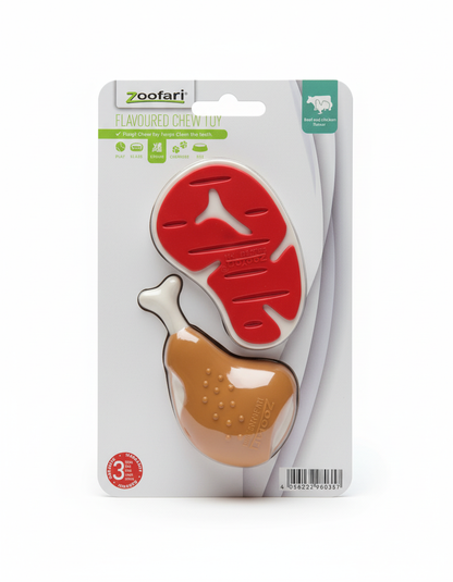 Zoofari Flavored Chew Toy Beef and Chicken