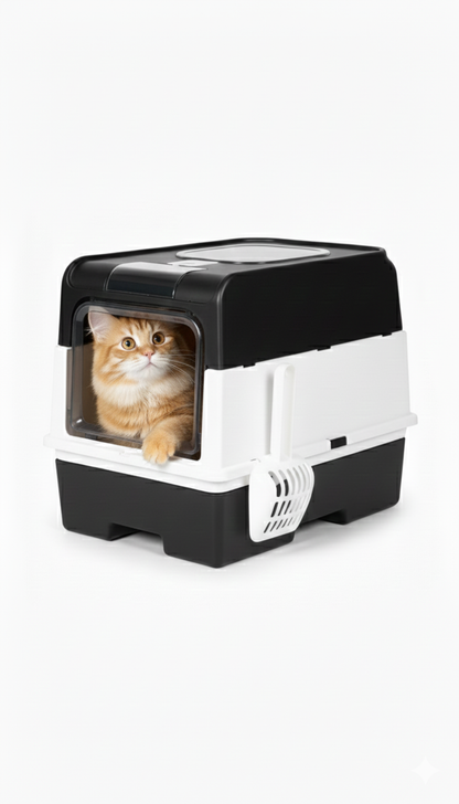 Litter Box Top Entry Hooded Cat  With Scoop