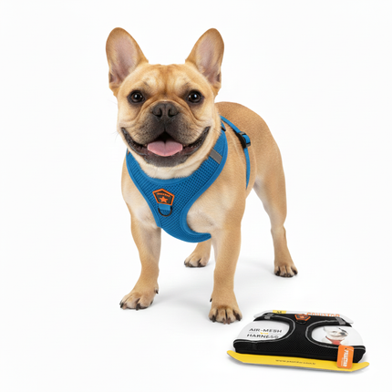 Pawstar Medium  Blue Air Mesh Dog Harness Neck 32-34cm & Waist 44-48cm