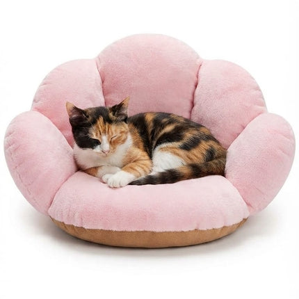 Cute Flower Plush Pet Bed for Puppies And Cats Pink 60x50cm