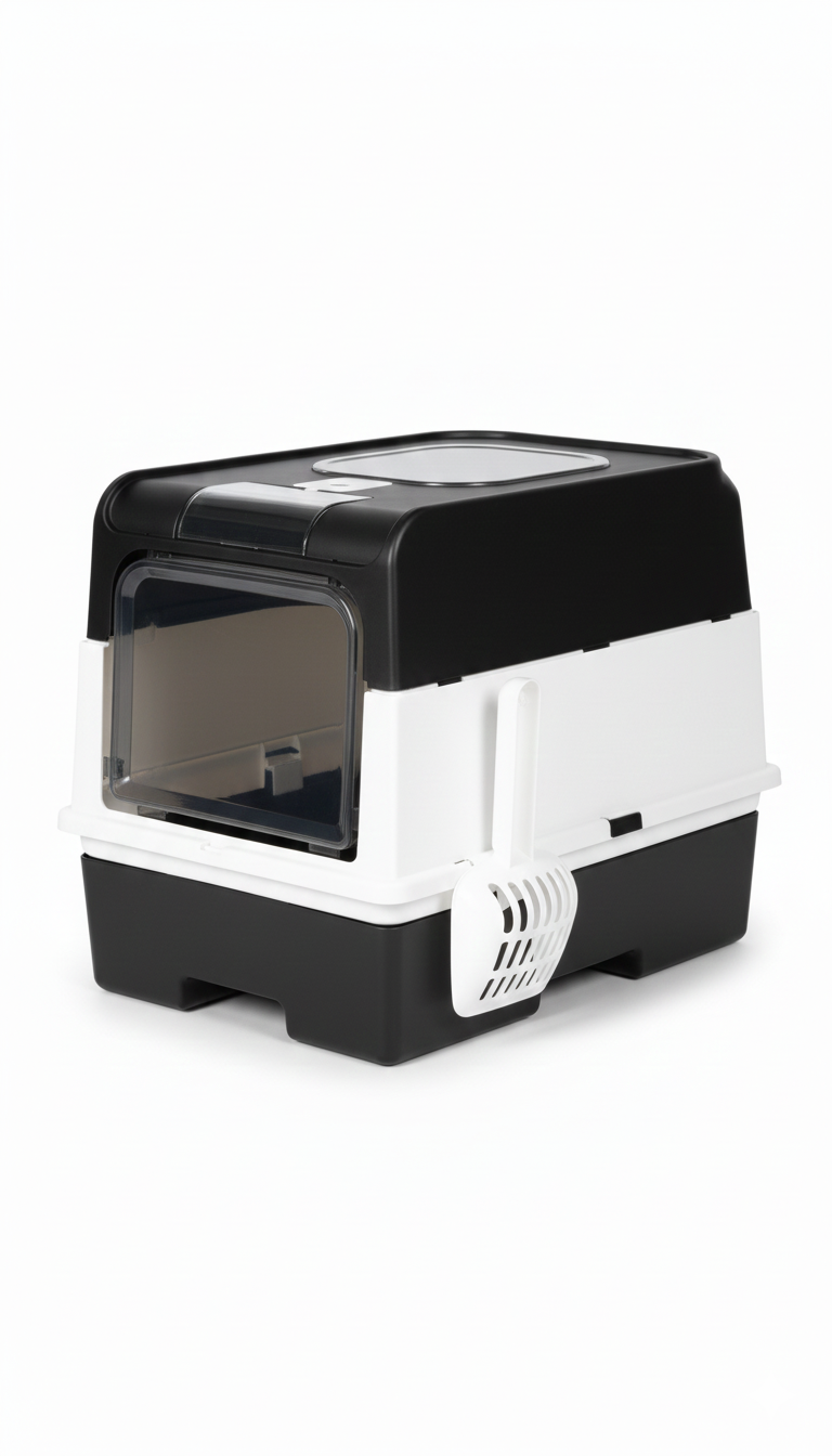 Litter Box Top Entry Hooded Cat  With Scoop