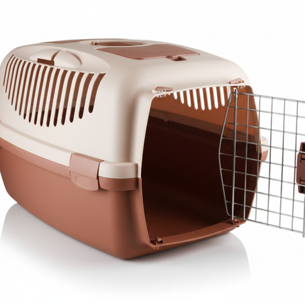 Stefanplast Gulliver 3 Beige & Brown Carrier Crate 61x40x38cm for Pets 10-12kg 1 pcs
